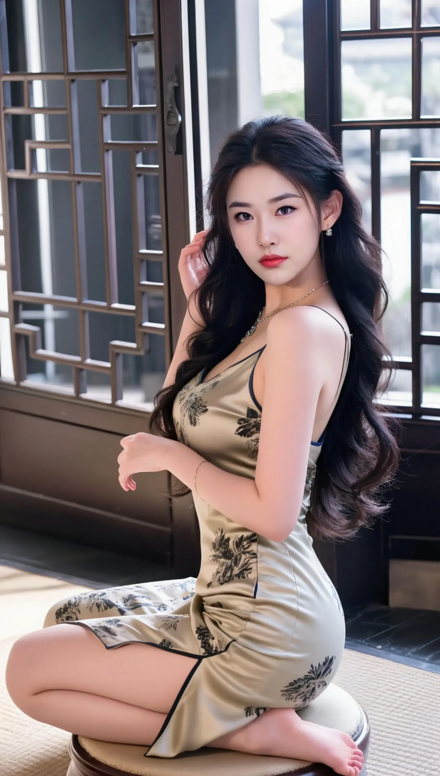 AI窗畔旗袍照 ai创作