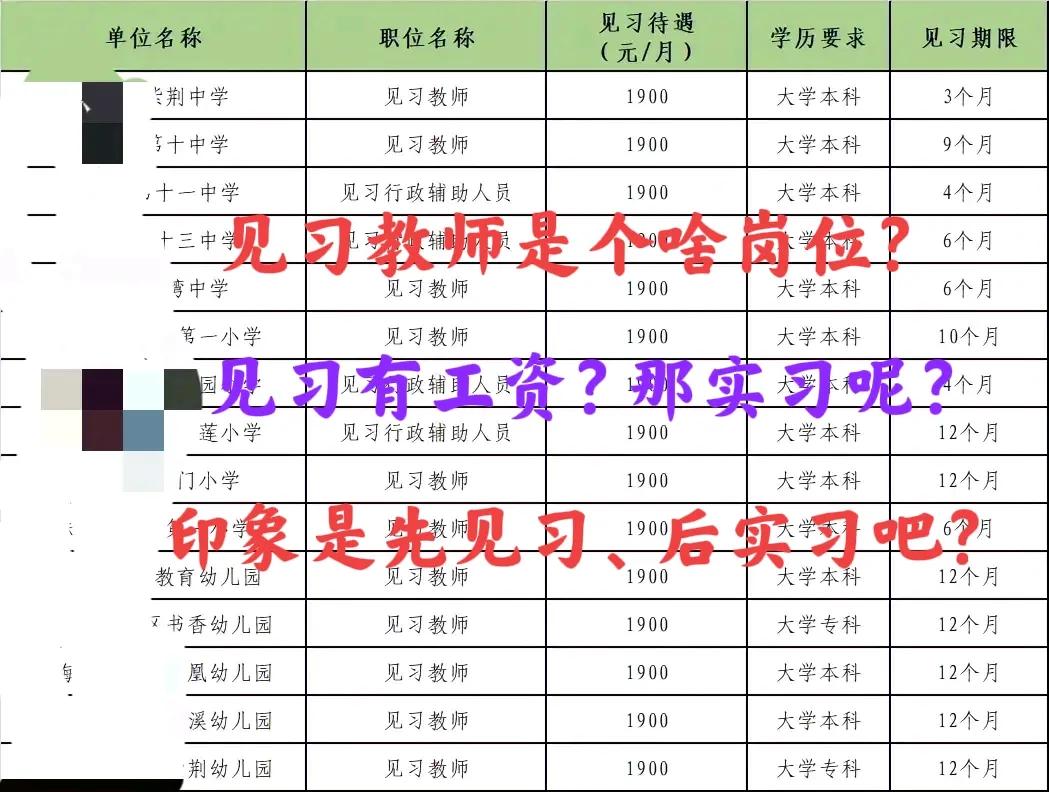 中小学招聘“见习教师”待遇：1900元/月！各位看官、怎么看？很好奇，这里的“见