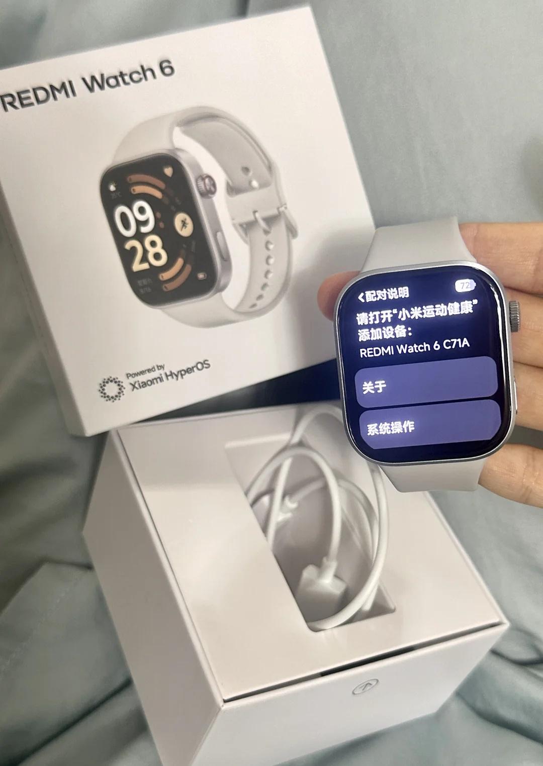 红米手表6⌚下车
平时不喜欢带手表 和 感官敏感要经常洗手的人，这智能手表⌚属实