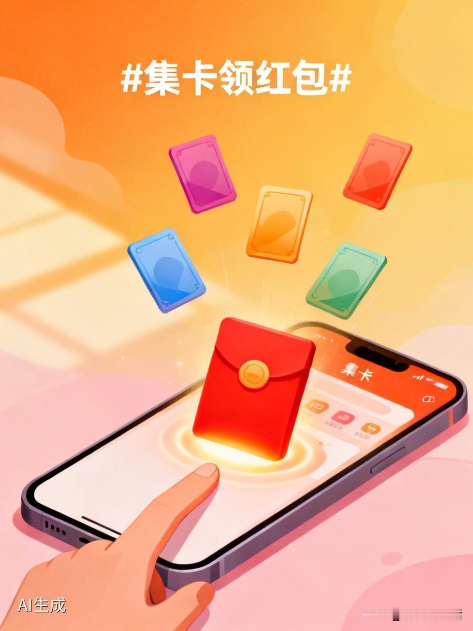 集卡领红包指尖轻触屏幕，滑动、点击、收集一张张精美的卡片，每一次成功的收集都带来