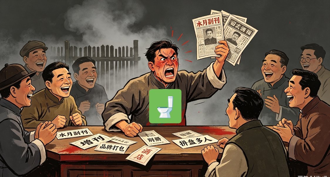 柜台边那人从茅厕下水道里钻出来，脸上笼上一层灰，嘴里支支吾吾辩解：“难道你们大粉