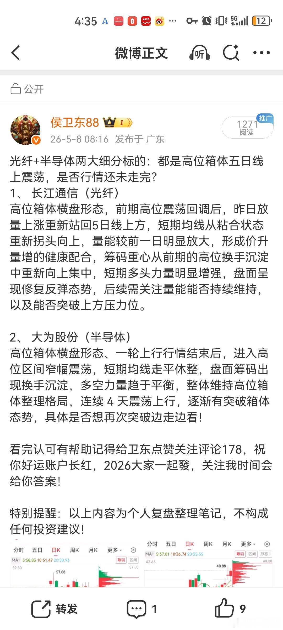 兄弟姐妹们卫东来复盘节前4.30到这周五的分享跟实战记录，  4月30日盘前分享