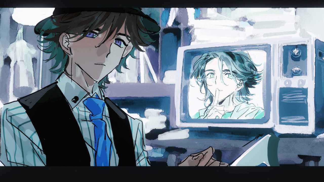 【月糕】只有今天说爱你🩵女神给窝画的剋泡曲绘～时间线在菲儿消失的一年间，请品尝