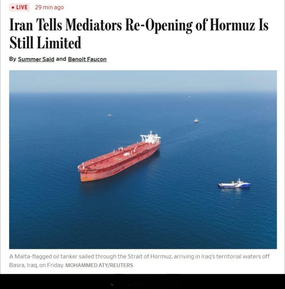 据美国《华尔街日报》报道，伊朗已告知调解方，在停火期剩余时间内，将继续限制获准通