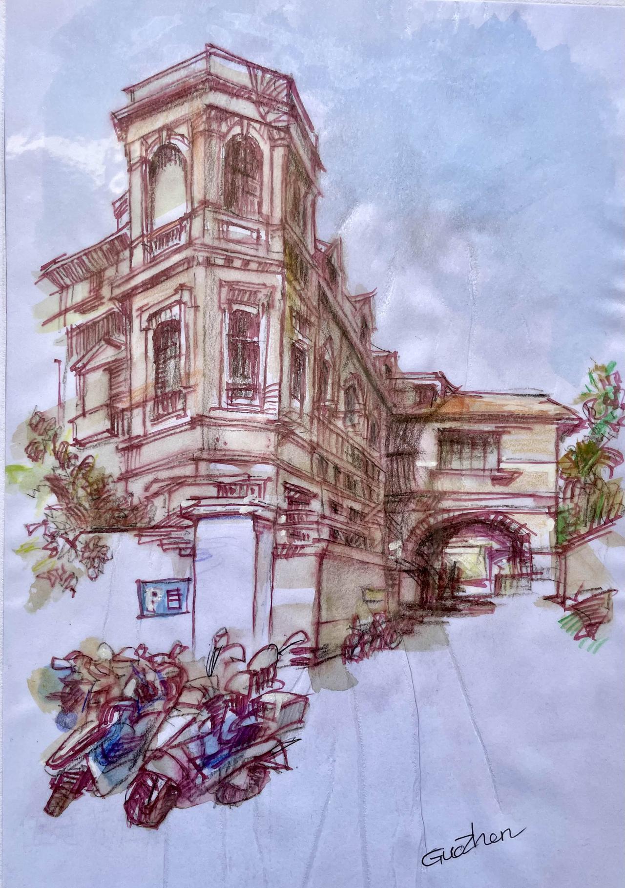 一、该建筑约建于1910年。伍廷芳晚年自号“观渡庐老人”，并在此隐居。他是中国近