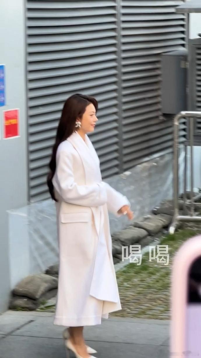 赵今麦优雅，赵今麦白大衣配长发，谁懂冬日素裹氛围下，一抹纯净的白的含金量啊，优雅