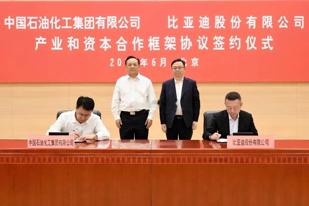 中国石化×比亚迪产业与资本合作签约双方在油气、新能源、储能、充电站等领域落地合作