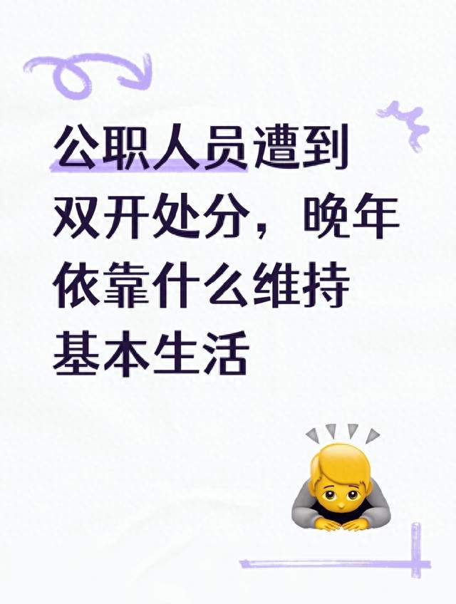 公职人员遭到双开处分，晚年依靠什么维持基本生活