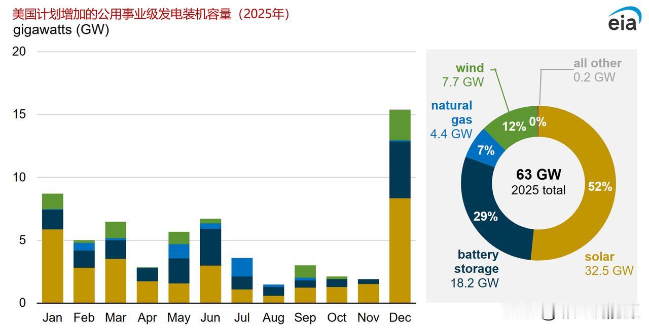 太阳能发电和电池储能将在2025年引领美国新增发电容量

在EIA最新的《初步月