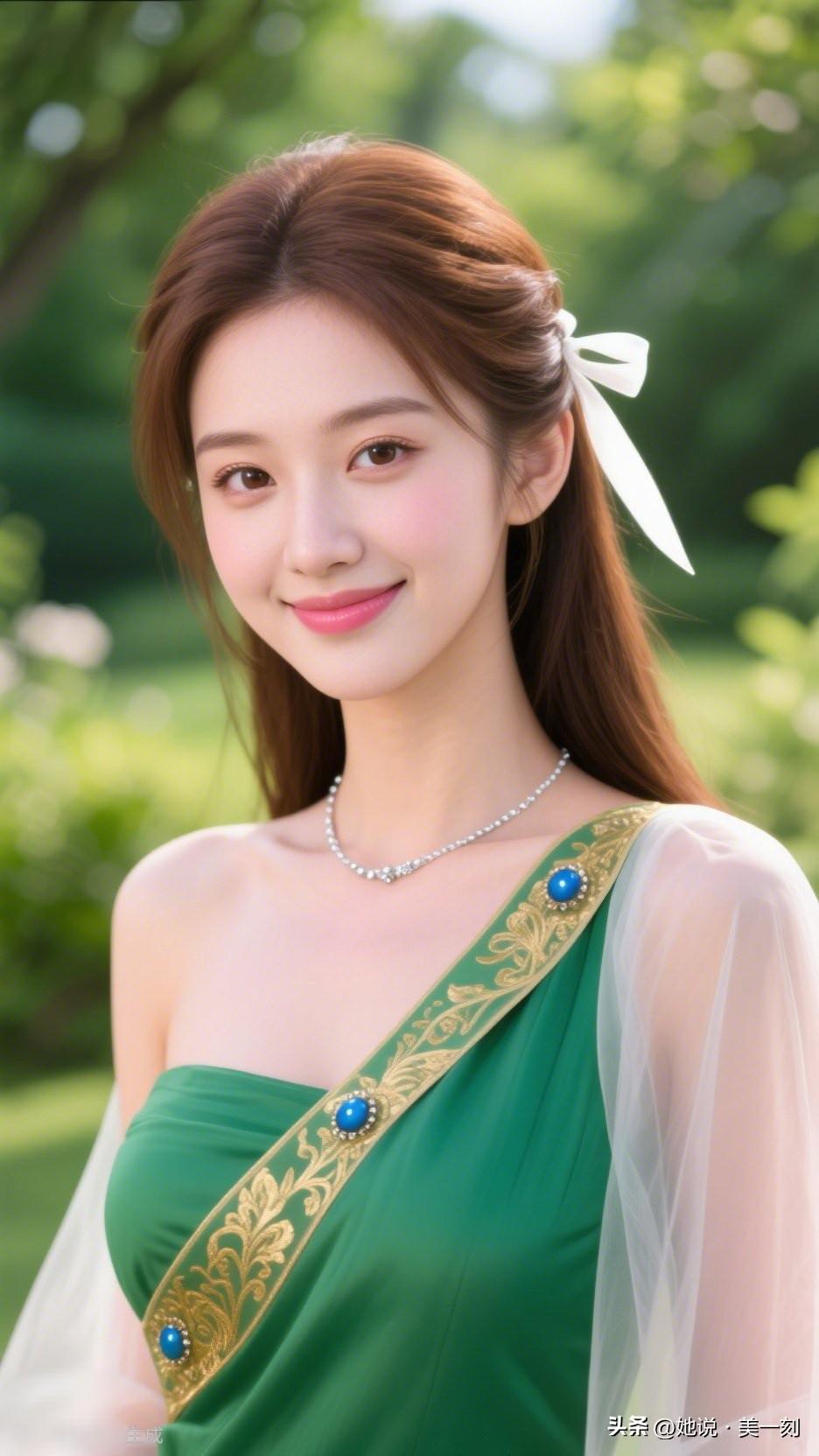 溜肩美人笑，玉佩映芳草。如何穿搭会具有少女软妹感