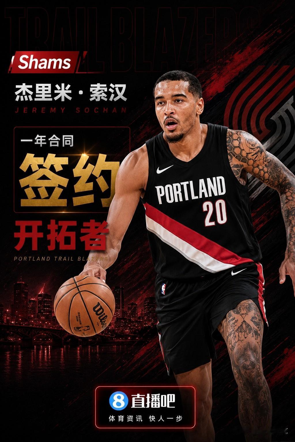 杨瀚森又有压力了，总冠军球员索汉加盟开拓者！

据NBA记者报道，上赛季刚刚跟尼