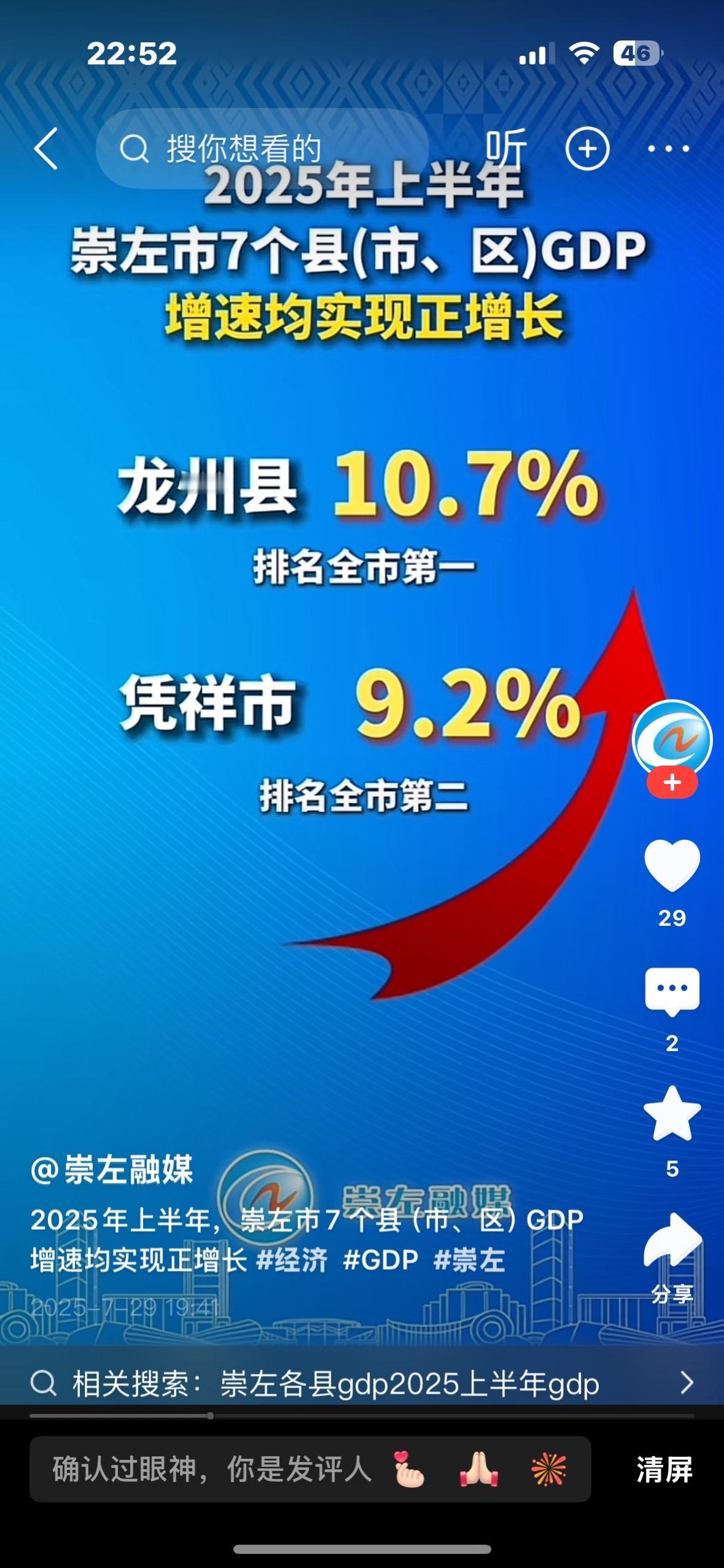 2025上半年崇左市各市县GDP 出炉了