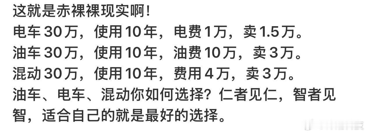 电车油车混动，你如何选择？ 