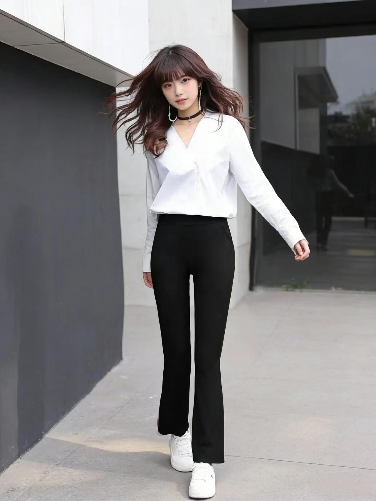 都市风穿搭指南：白色衬衫+黑色长裤，简约又时尚！职场女性怎样穿搭提升自己的时尚度