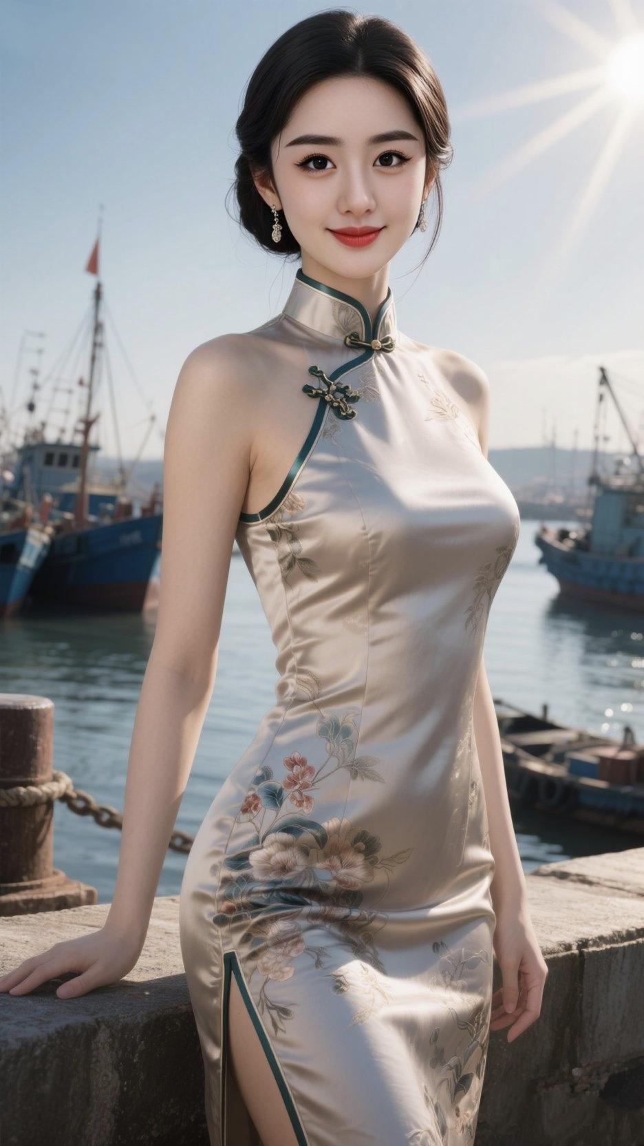 《旗袍之下，不止优雅》
 
剪裁了江南的烟雨
一针一线
织进岁月的温婉
立领挺直