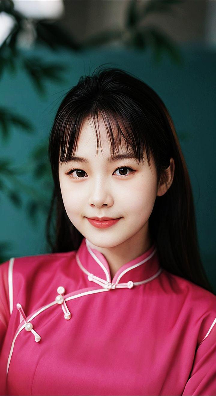 AI扩图 AI艳粉微笑