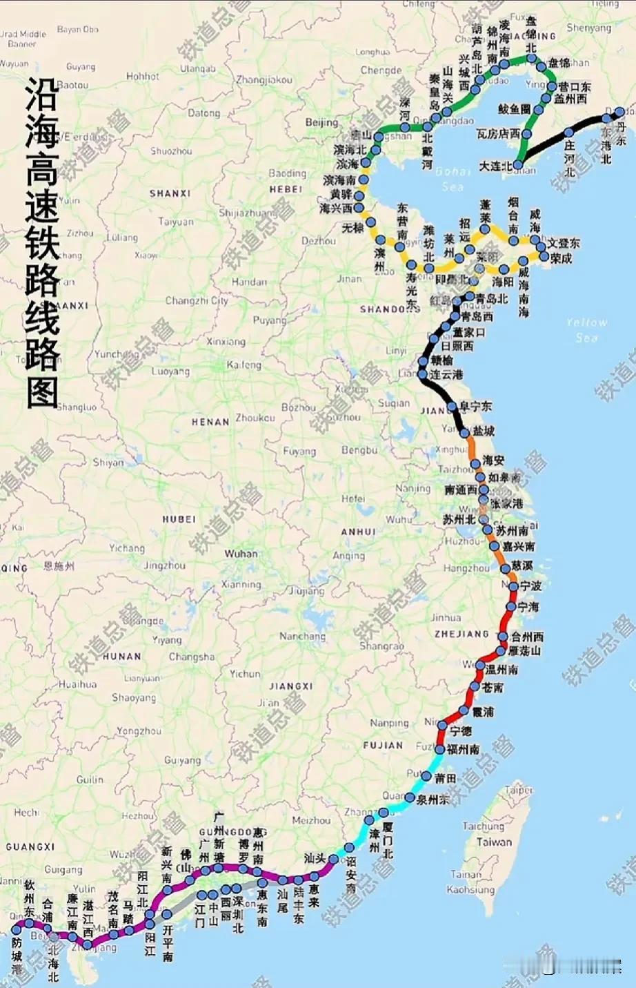 我国最急需建设的，其实是沿海高铁，而不是内陆山区的高铁。

长三角到珠三角，目前