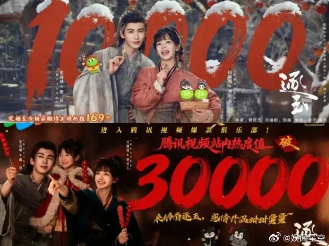 《与凤行》和《逐玉》的双平台破万！赵丽颖无疑创造了很多历史，第一位三大平台热度均