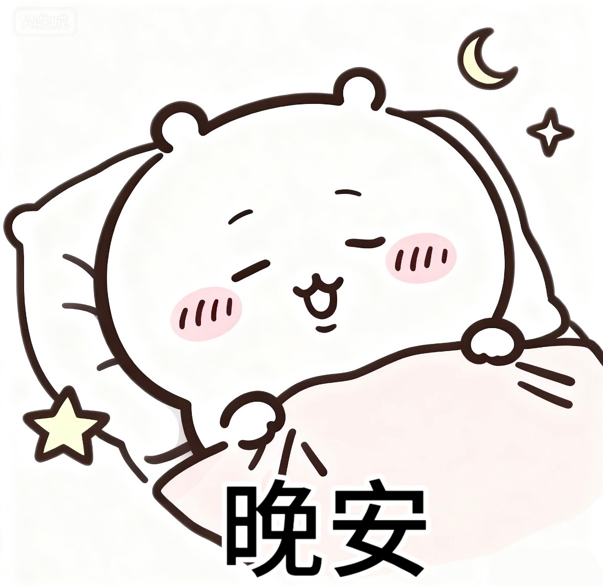 chiikawa[超话]  吉伊卡哇 | 可可爱爱晚安表情包早点睡觉拒绝熬夜✩?