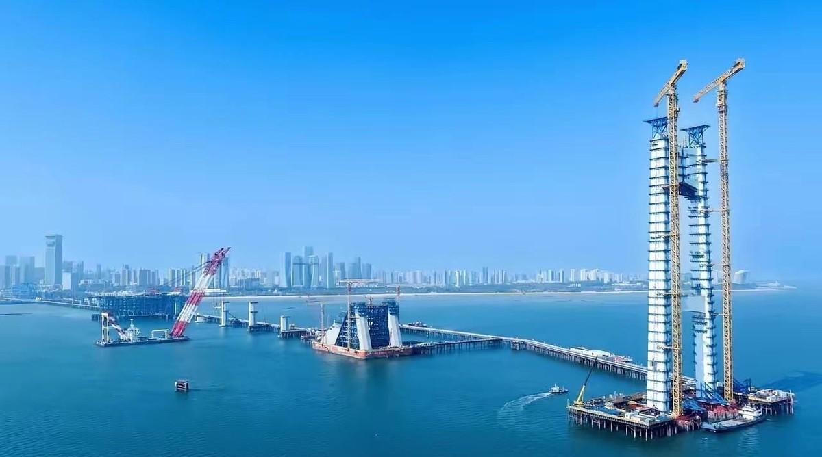 台当局不让修、不让上岸！厦金大桥最后一公里，大陆这步棋太高明。

海边有人摆好了