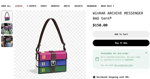 这才是真正的压缩包！WinRAR手提包上市：要价超1000元