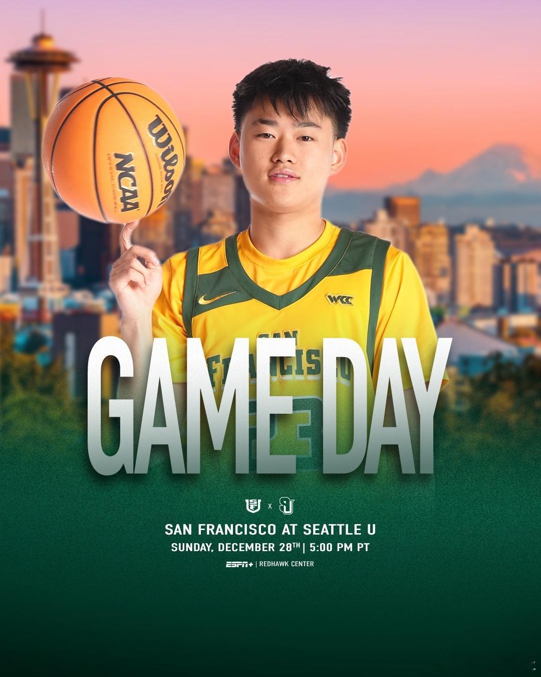 NCAA有望上演中国德比 旧金山大学客场对阵西雅图大学，同时也是两队WCC赛区比