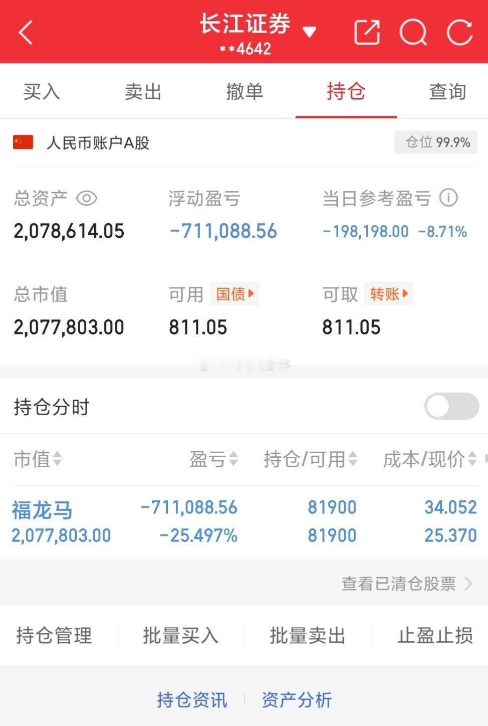 用80万本金实盘记录（第130天）实力见证，拒绝马后炮！！！继续持有： 福龙马今