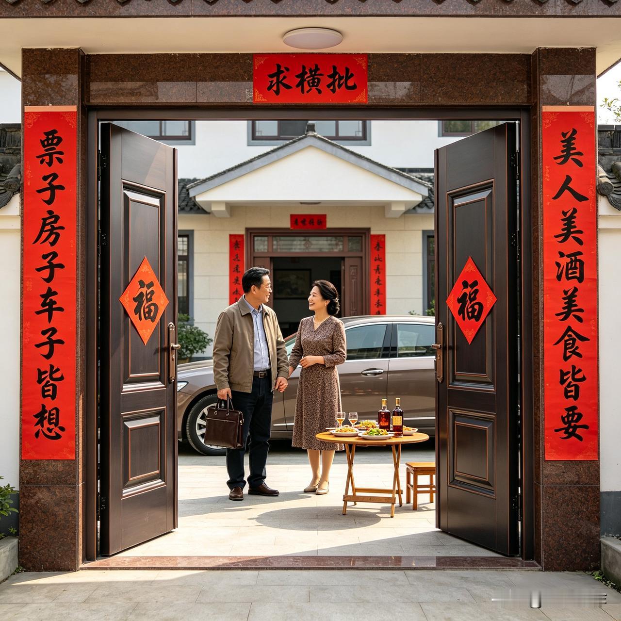 上联：票子房子车子皆想
下联：美人美酒美食皆要
 
这副联直白勾勒出对物质与享乐