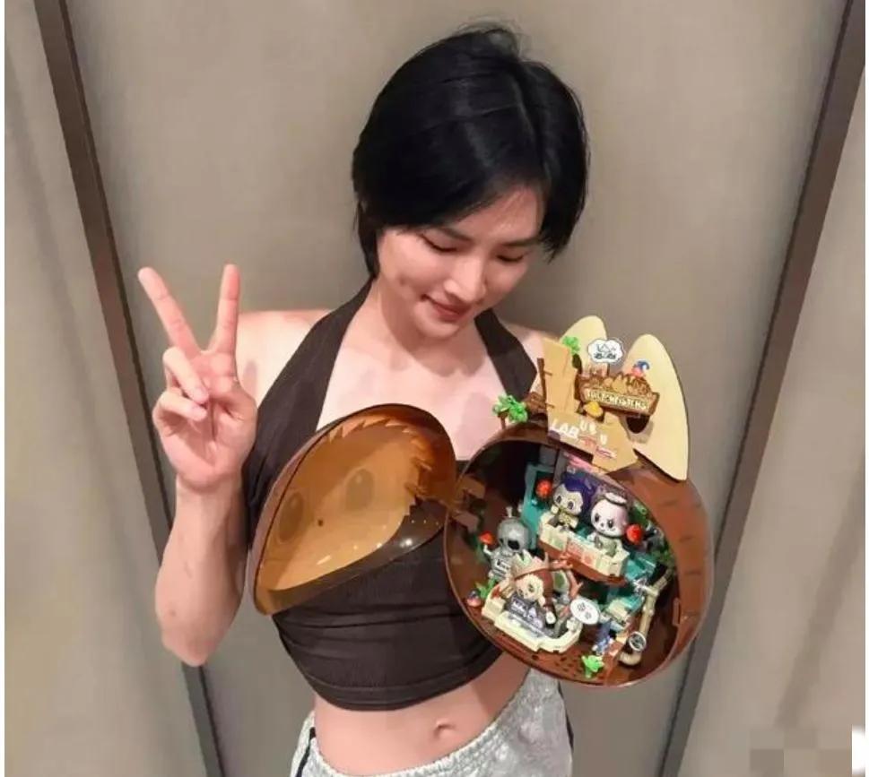 瞧，美丽贵气，秀韵多姿的姚安娜分享了满满一屏的泡泡玛特Labubu潮玩，网友看了