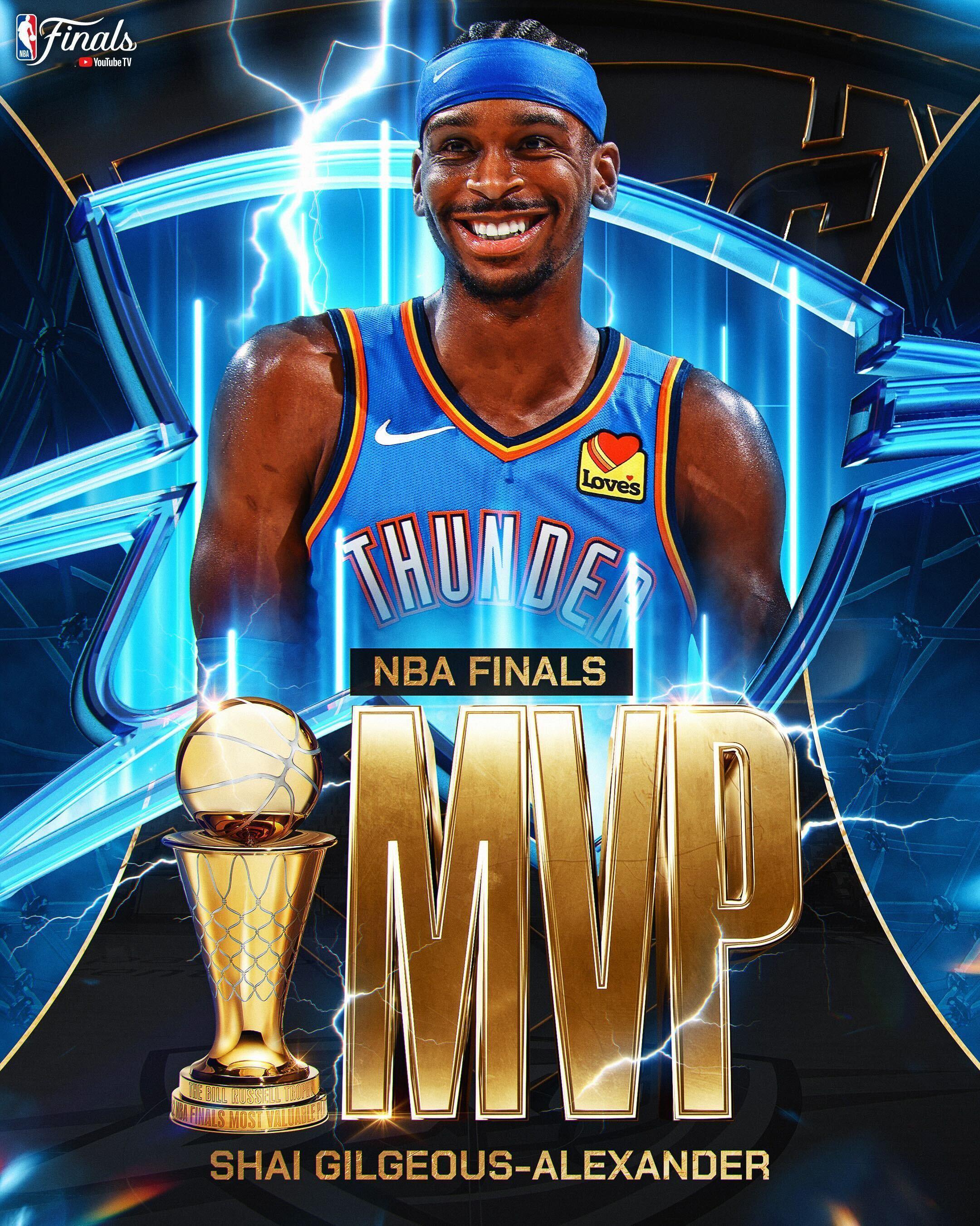 单赛季MVP+FMVP！NBA官方宣布：谢伊·吉尔杰斯·亚历山大夺得总决赛MVP