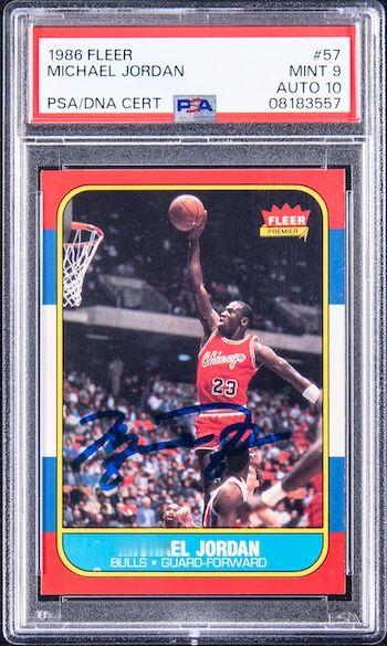 据报道，一张1986年 Fleer 迈克尔·乔丹亲笔签名的新秀卡通过私人交易以2