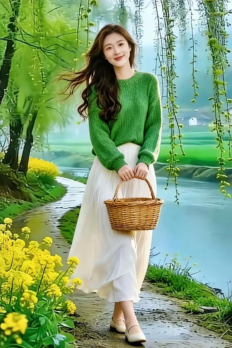 捣练子·春郊寻芳
翠袖扬，踏软沙，
寻芳携趣向烟霞。
岸柳千丝牵晓日，
笑将春色