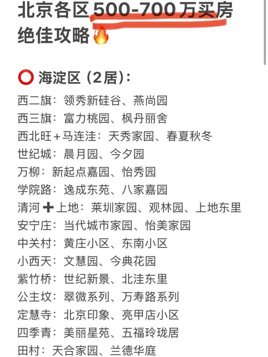 吐血整理，北京各区500-700万买房绝佳攻略🔥