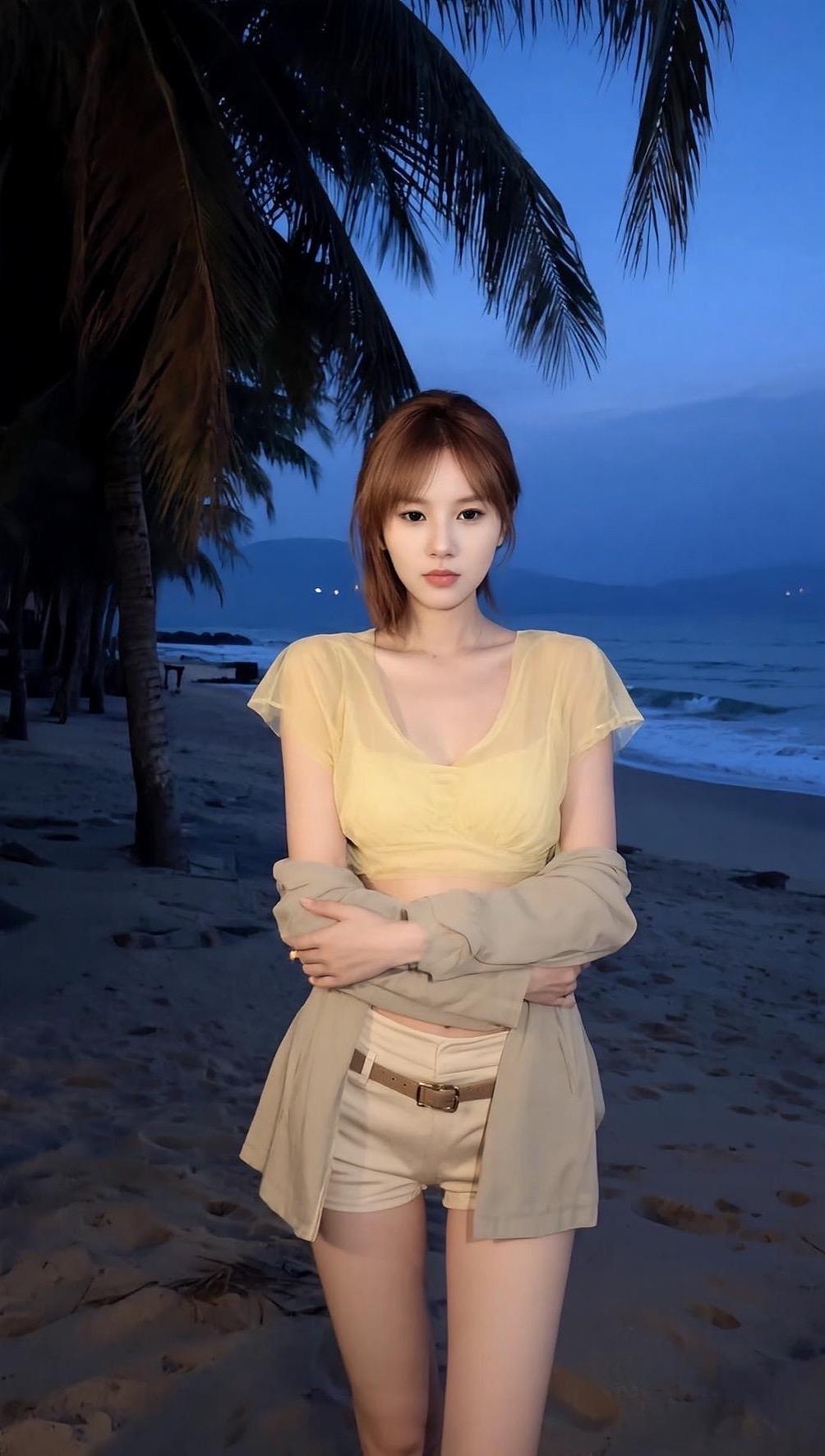 海边拍照姿势 就是要看海 海边沙滩🏖