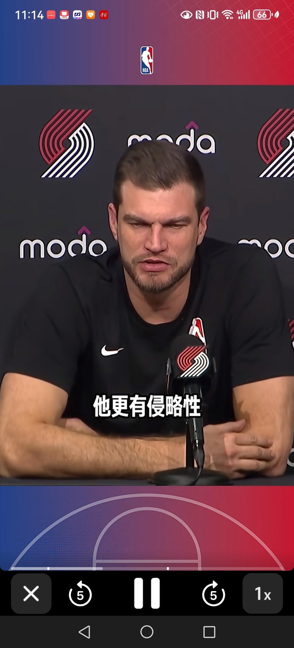 NBA常规赛也结束了，开拓者主教练斯普利特对杨瀚森的评价是，他还不是主力轮换阵容