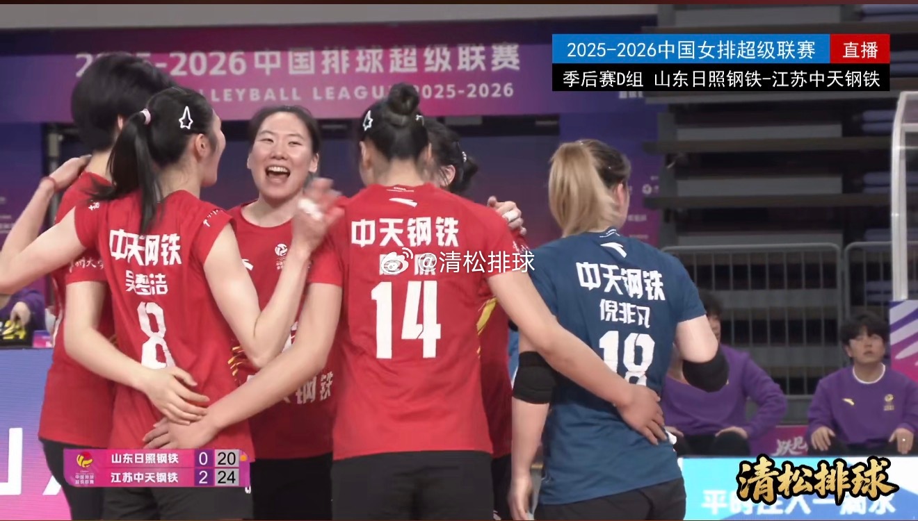 【江苏女排横扫山东五连胜锁定小组第一】2025-2026中国女排超级联赛季后赛D
