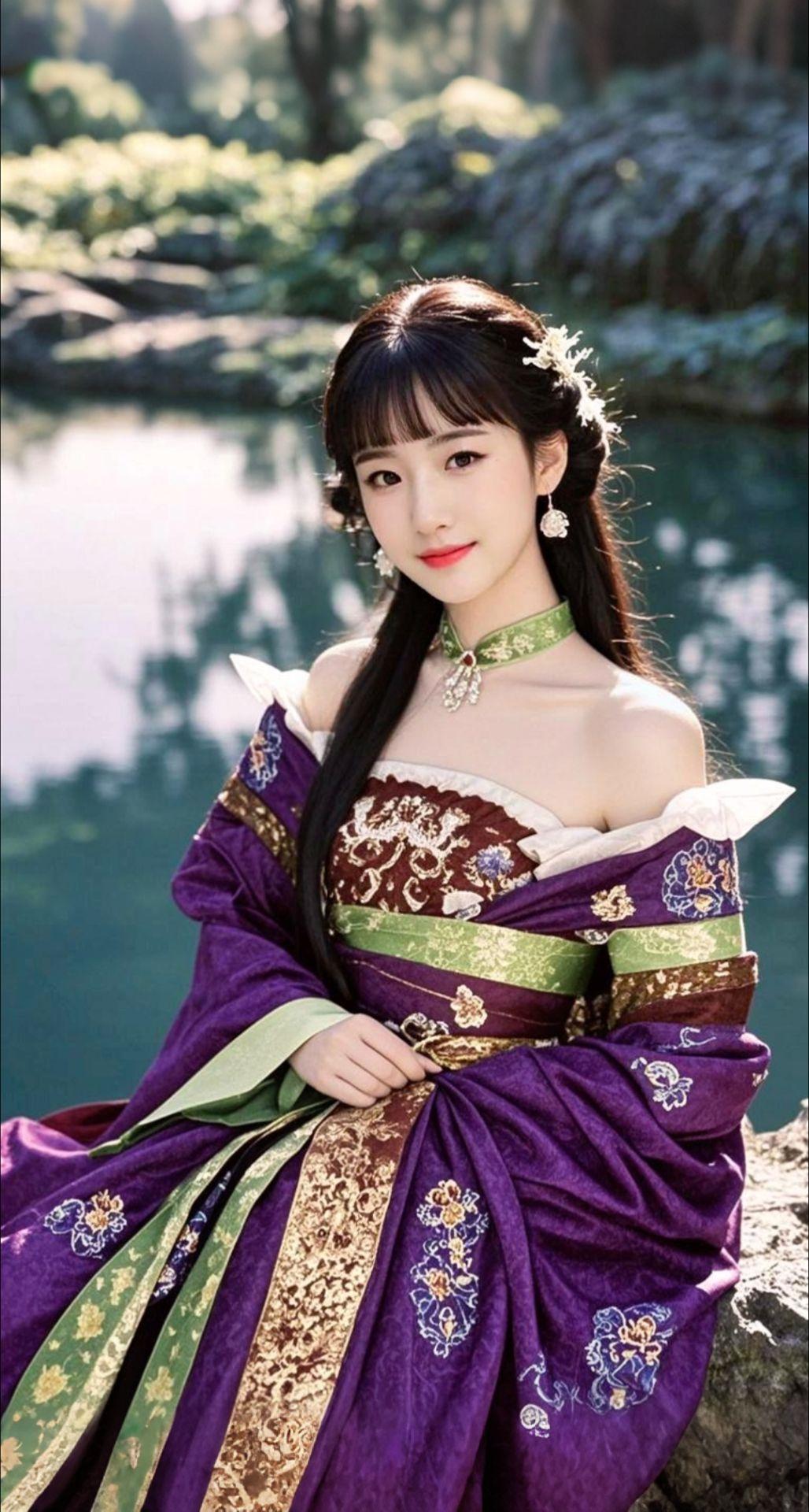AI扩图 AI古风佳人
