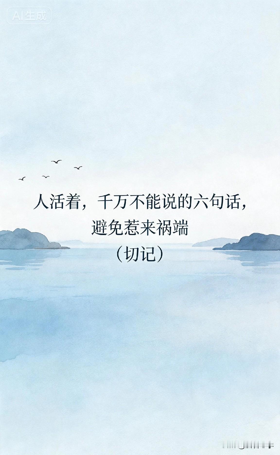 人活着，千万不能说的六句话，避免惹来祸端（切记）

你有没有发现，身边有些人，明