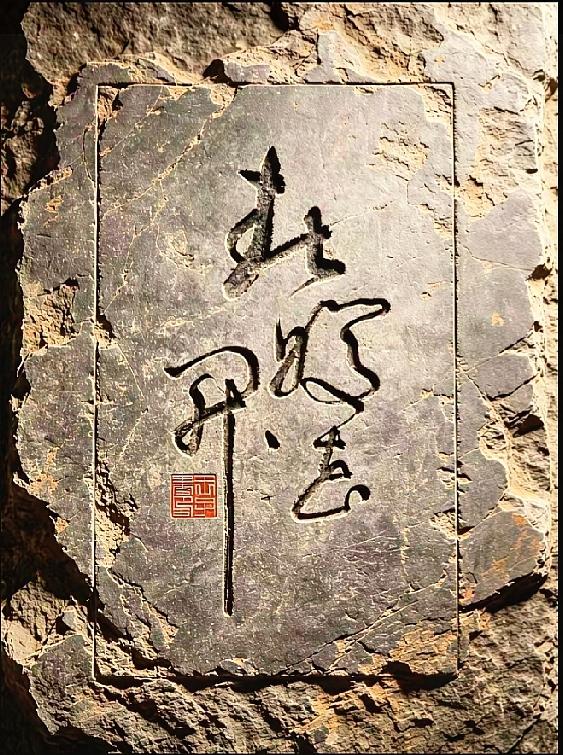 这块石刻上的草书直接把我难住了！

青石上的字迹潇洒苍劲，看着很有韵味，笔画缠绕