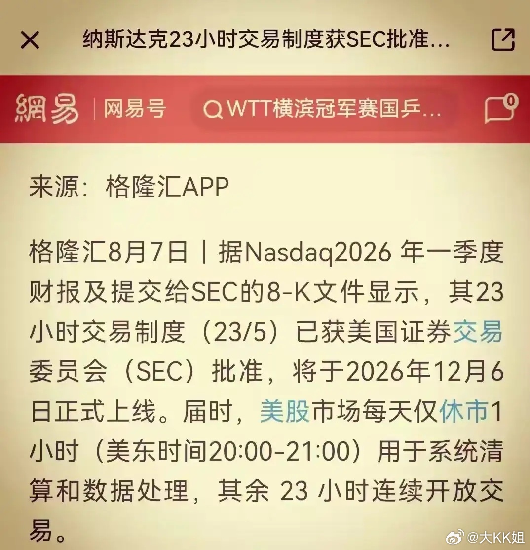 重磅！美股获批23小时超长交易，全球流动性格局迎来大洗牌美股23小时连续交易方案