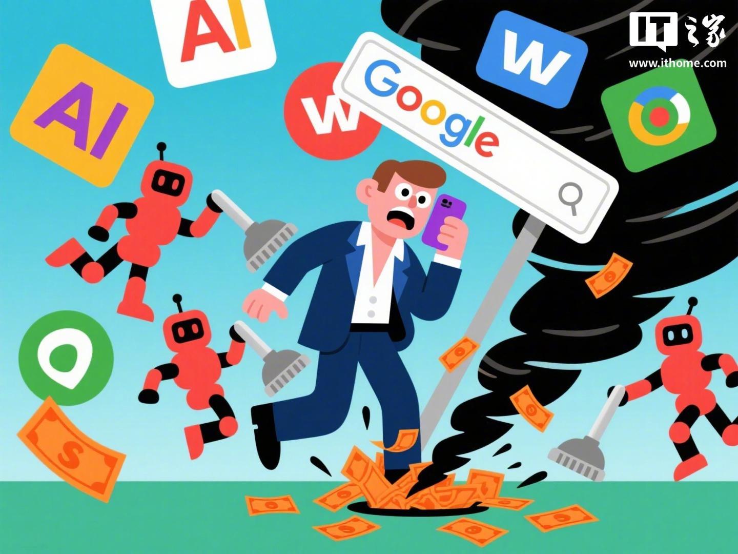 【AI 改写流量逻辑：谷歌搜索地位动摇，导致依赖其服务的网站访问量骤减】过去的企