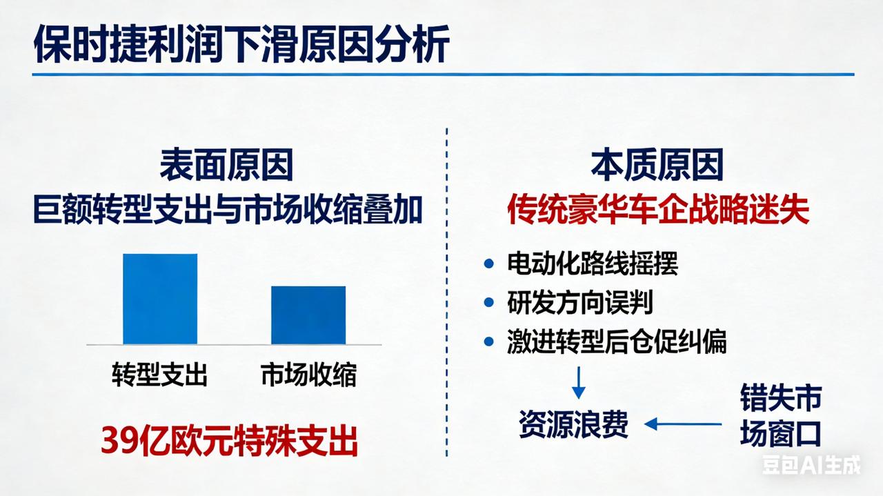 保时捷利润遭遇断崖式下滑，表面是巨额转型支出与市场收缩叠加所致，本质是传统豪华车