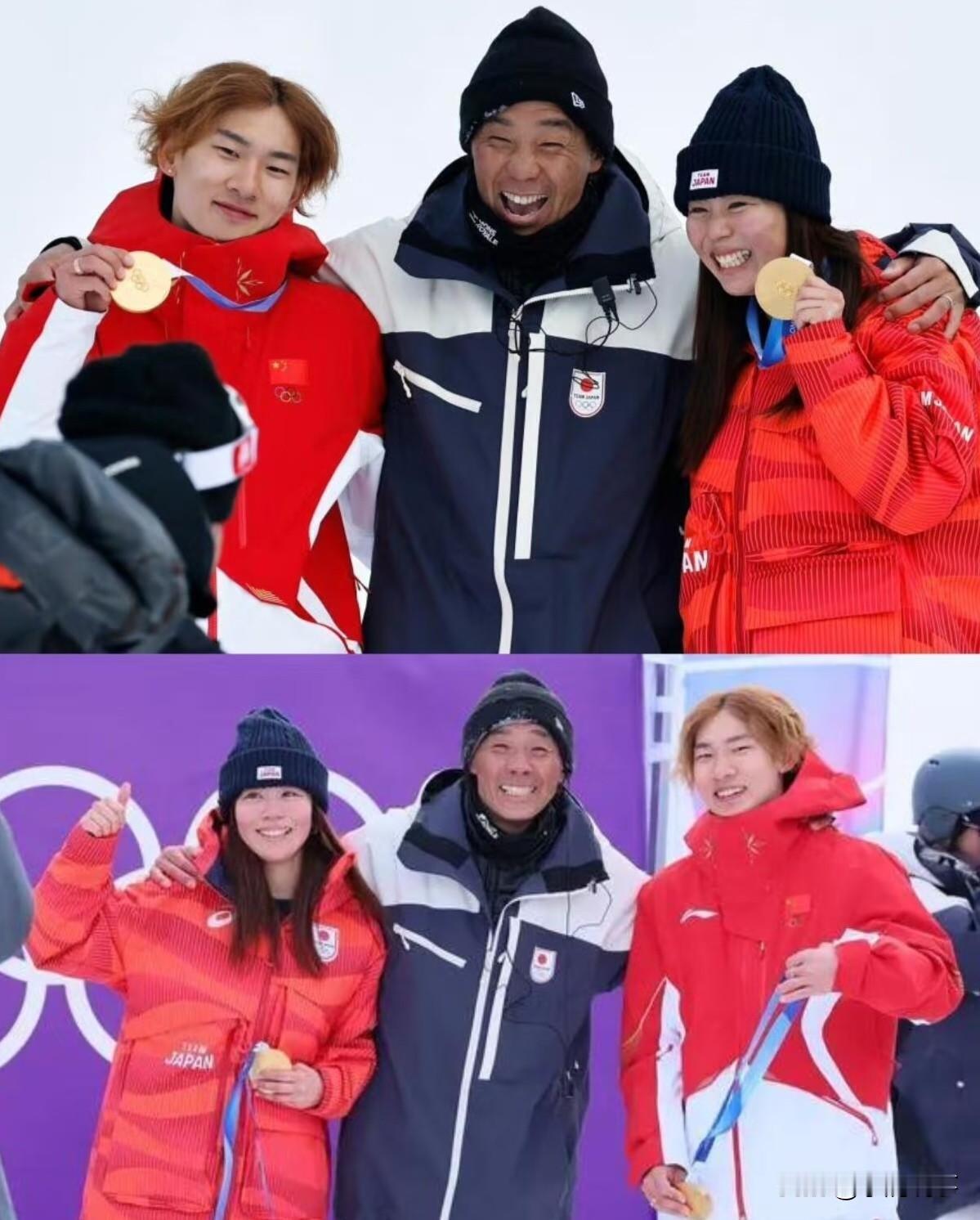 佐藤教练这个人，
是真让人打心底佩服。
上午刚陪着苏翊鸣拿下金牌，
下午又带着自