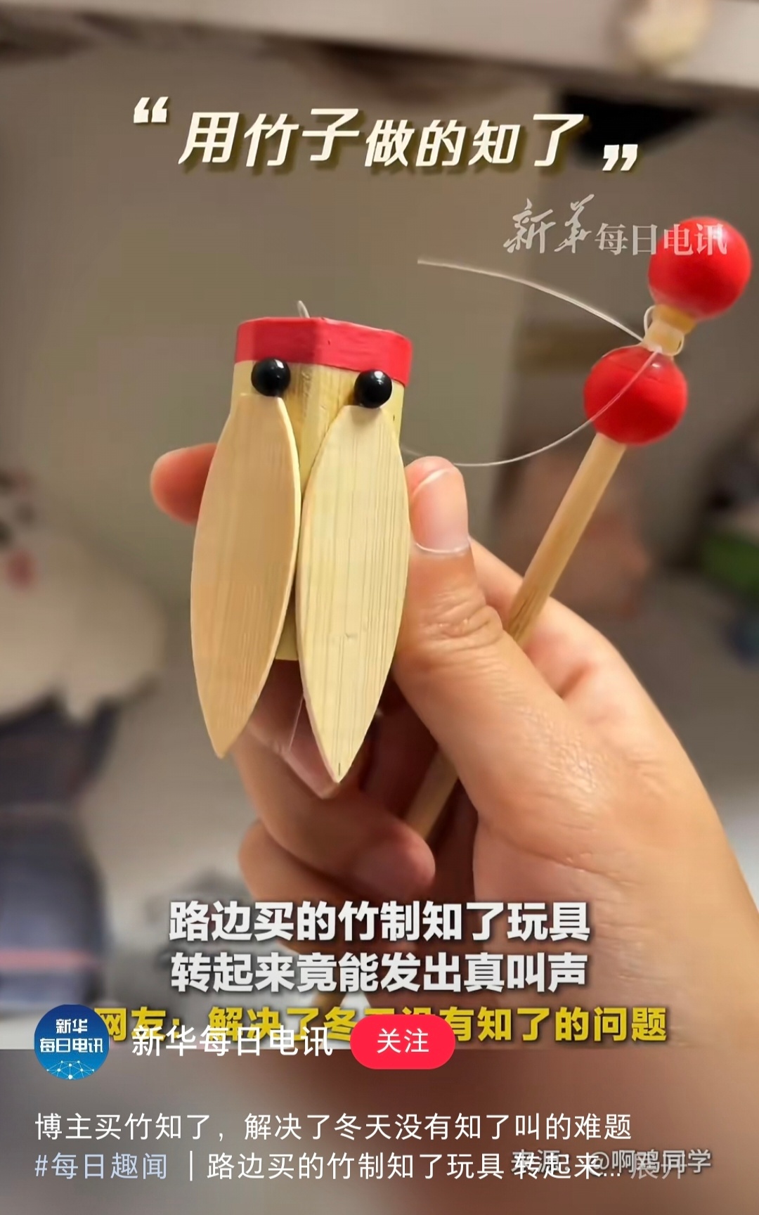 看到抖上有多位博主反映，发布玩竹知了玩具的视频，被投诉下架。理由是涉嫌侵犯个人或