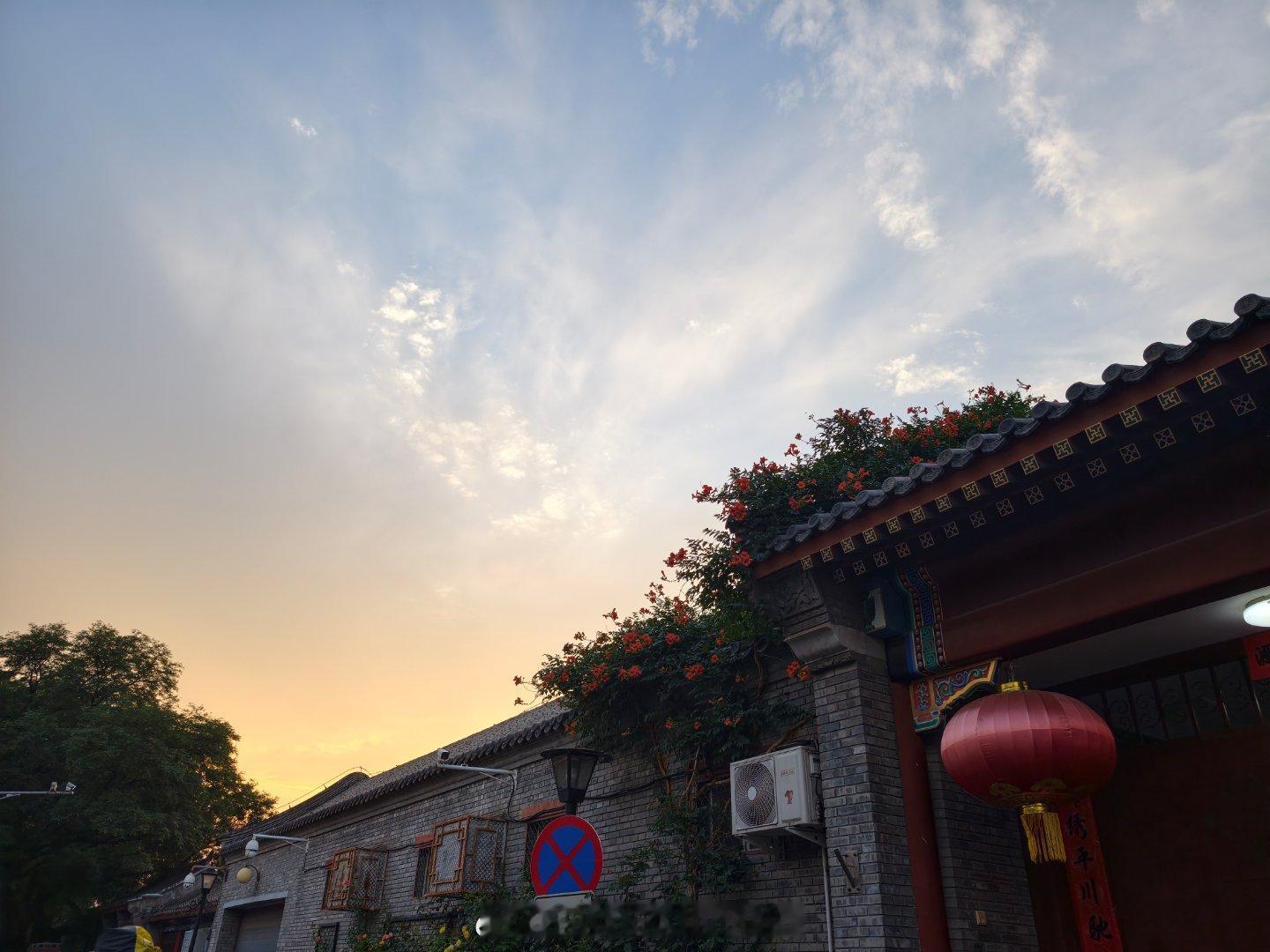 下班单位门口的美景 