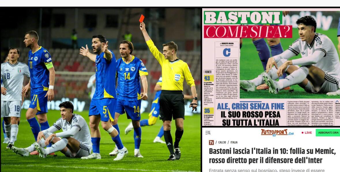 据《世界体育报》报道，巴斯托尼在意大利无缘世界杯后成为舆论焦点，而这一局面可能会