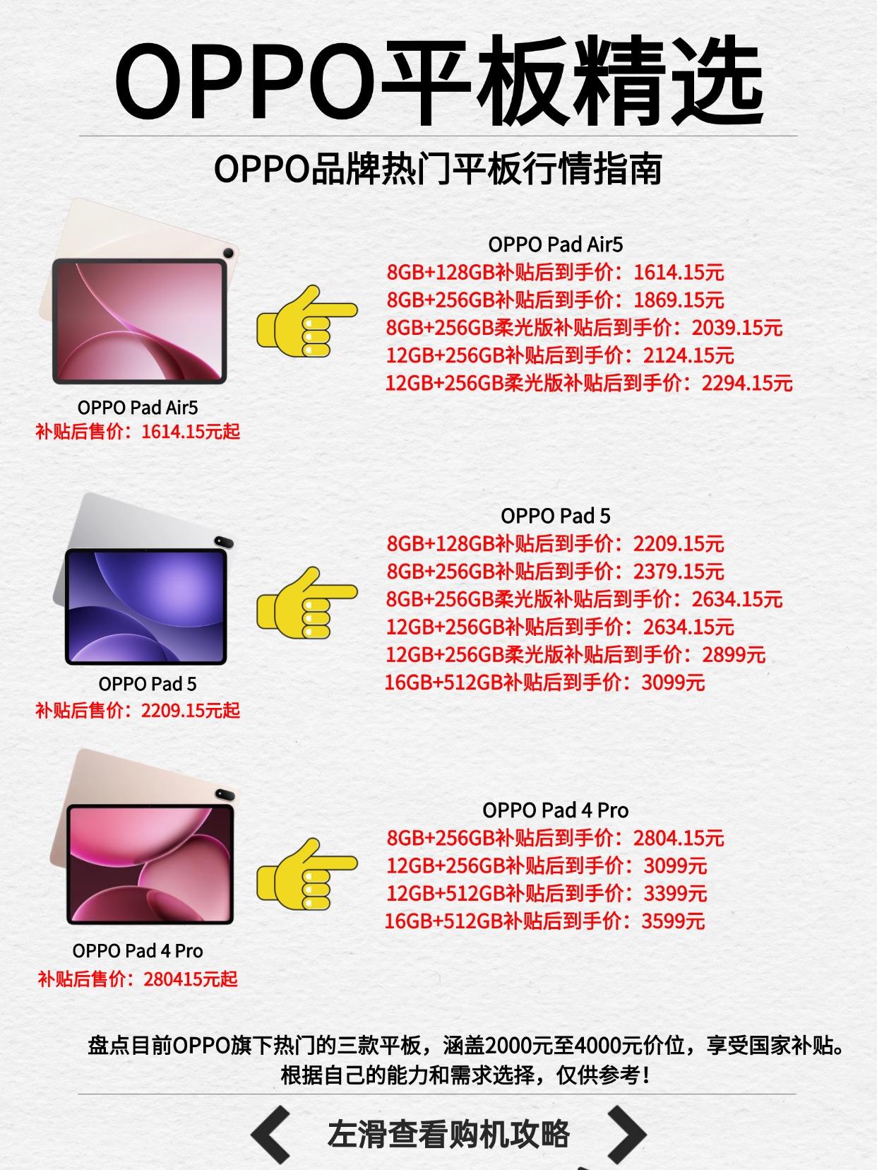 三款热门OPPO平板精选，选它们不会后悔！  由于上游供应链内存涨价...
