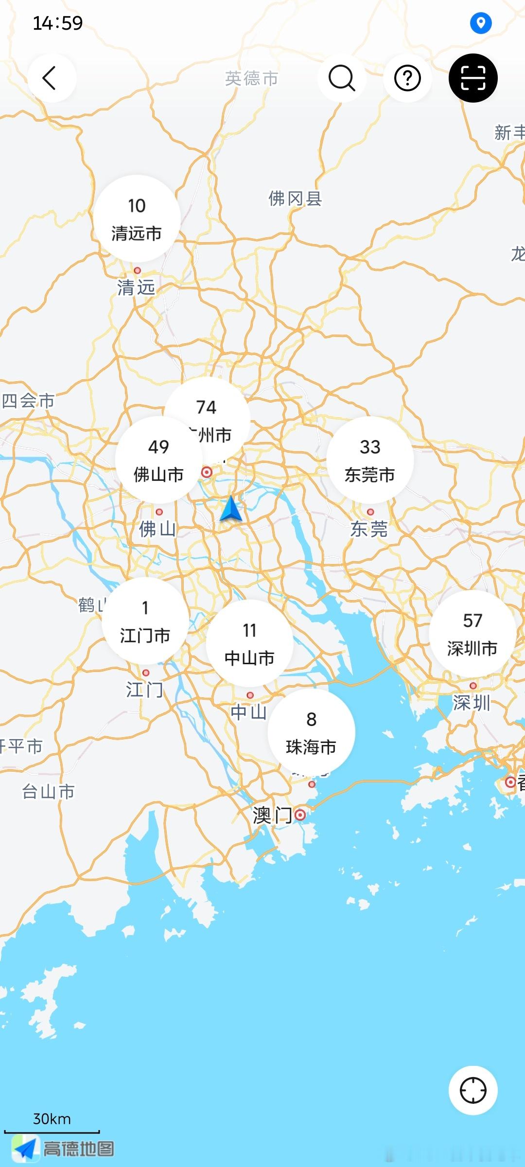 理想在广东的超充站建设几乎都集中在大城市，在粤西偏远地区几乎为零，i8和i6快要