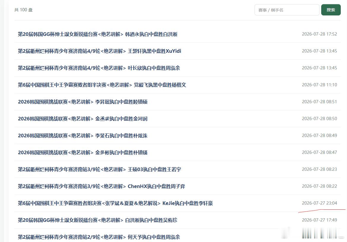 野狐这是已经弃用中文版全面使用国际版了么？棋手不配用中文名字了时间也不知道是哪个