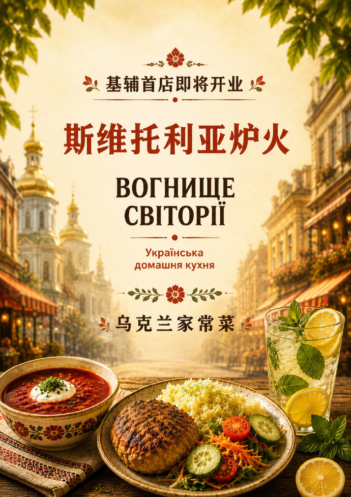 乌克兰本土餐饮连锁品牌Вогнище Світори （斯维托利亚炉火）寻找共建